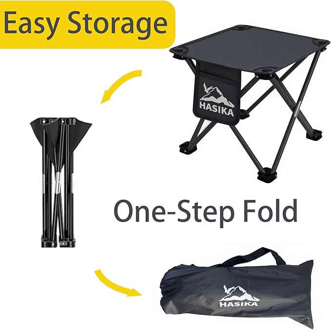 HASIKA Collapsible Stool Foot Rest 2 Pack Folding Stool Portable Outdoor Ottoman 400lbs Strong Support Camping Stool for Travel Gardening Fishing Hiking BBQ