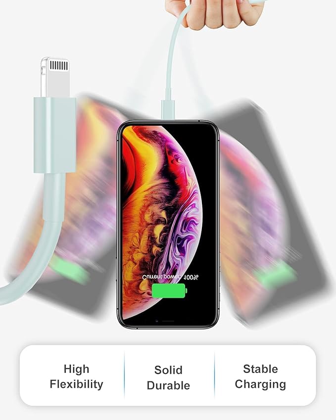 4 Pack [Apple MFi Certified] Apple Charging Cables 1ft, iPhone Chargers Lightning Cable 1 Foot, Fast iPhone Charging Cord for iPhone 14/14Pro/13/13Pro/12/11/11Pro/11Max/ X/XS/XR, ipad(Light Green)