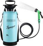 Finderomend Portable Shower for Camping with 7 Spray Modes, Hand Press Camping Shower with Removable Hose and Shower Head,Pressure Rinse Kits for Hiking Traveling Garden Beach Pet Shower