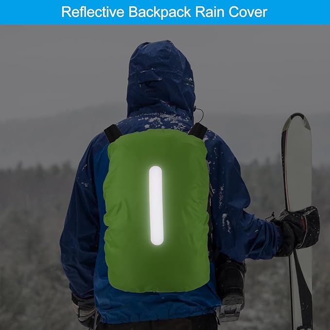 PATIKIL Waterproof Backpack Rain Cover, Non-Slip Backpack Cover with Vertical Reflective Strap Stay Dry for Hiking, Camping, Hunting