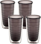 Tervis Clear & Colorful Tabletop Made in USA Double Walled Insulated Tumbler Travel Cup Keeps Drinks Cold & Hot, 16oz - 4pk, Quartz