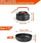Gutsdoor Camping Cookware Set Camping Gear Campfire Utensils Non-Stick Cooking Equipment Lightweight Stackable Pot Pan Bowls with Storage Bag for Outdoor Hiking