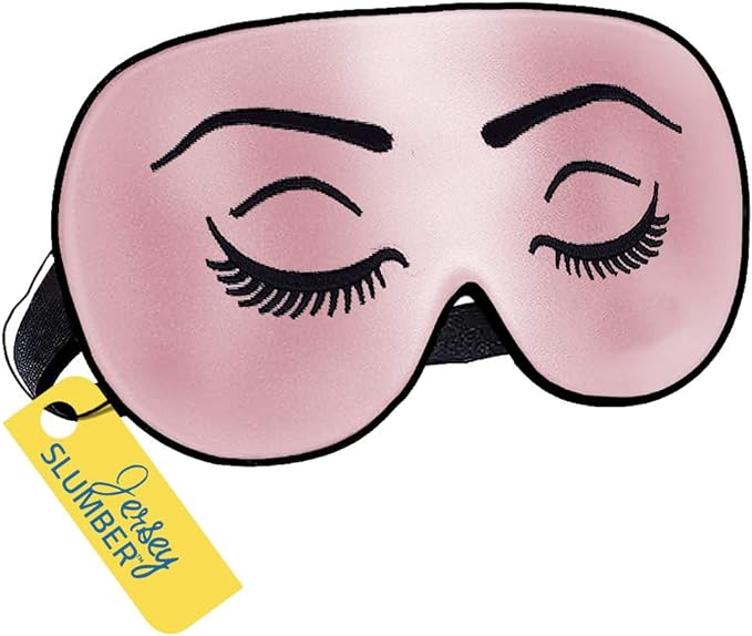 Silk Sleep Eye Mask for Men Women, Comfortable Super Soft Eye Mask with Adjustable Strap, 100% Pure Silk, Works with Every Nap Position, Ultimate Sleeping Aid Blindfold, Blocks Light, Jersey Slumber