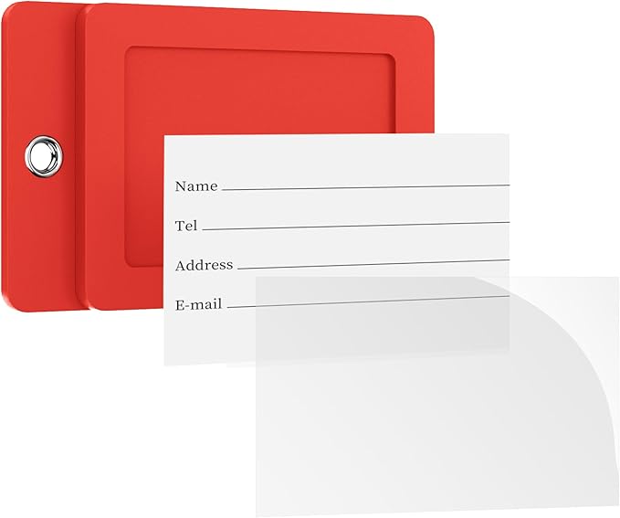 Gostwo 2 Pack Luggage Tags for Suitcases, 26 Initial Letter Travel Luggage Baggage Identification Labels ID Tag Fully Bendable Tags with Stainless Steel Loop (Red) (Letter K)