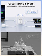 40W USB C Charger Block, 2Pack 4-Ports Type C Fast Phone Charging Cube with 6FT USBC to USBC Cord, Multiport Wall Plug Power Brick Box Compatible with iPhone, Samsung, iPad Pro, Cellphones Charger