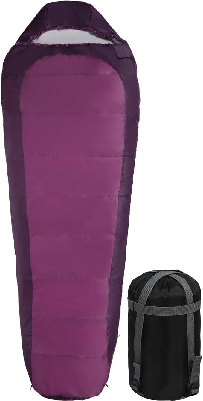 REDCAMP Ultra Lightweight Sleeping Bag for Backpacking, Hiking, Comfort for Adults Warm Weather, with Compression Sack