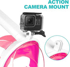 Full Face Snorkel Mask Adults with Dry Top System, Detachable Camera Mount, 180 Panoramic Anti-Fog Anti-Leak Diving Mask for Adult and Kids