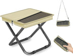 Portable Pocket Camping Chair,Ultralight Foldable Camp Stool with Compact Carry Bag, Heavy-Duty 220LBS Capacity for Outdoor Hiking, Fishing, Travel (Khaki)