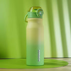 BJPKPK 25oz Insulated Water Bottle With Straw Stainless Steel Double Wall Water Bottles BPA Free Leak Proof Thermo With Lockable Flip Lid And Soft Silicone Spout,Black Leopard