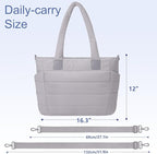 Tote Bag for Women Puffer Work Tote Handbag Large Quilted Nurse Bag with Zipper for Travel