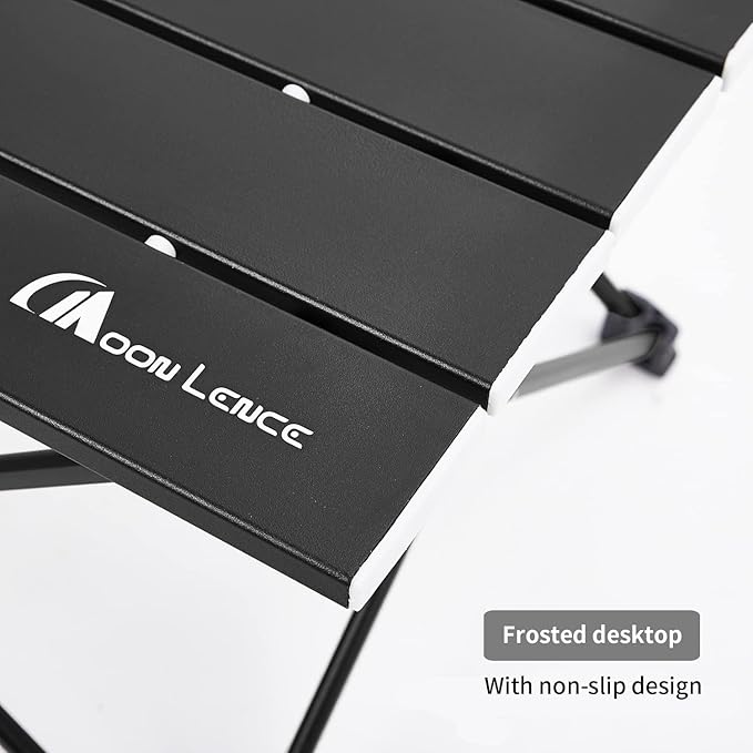 MOON LENCE Folding Beach Table, Small Folding Table, Outdoor Ultralight Aluminum Camping Table, Portable Compact Backpacking, Travel Table for Beach, Picnics, Cooking, Hiking