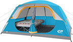 CAMPROS CP Tent 8 Person Camping Tents, Waterproof Windproof Family Tent with Top Rainfly, Large Mesh Windows, Double Layer, Easy Set Up, Portable with Carry Bag, for All Seasons