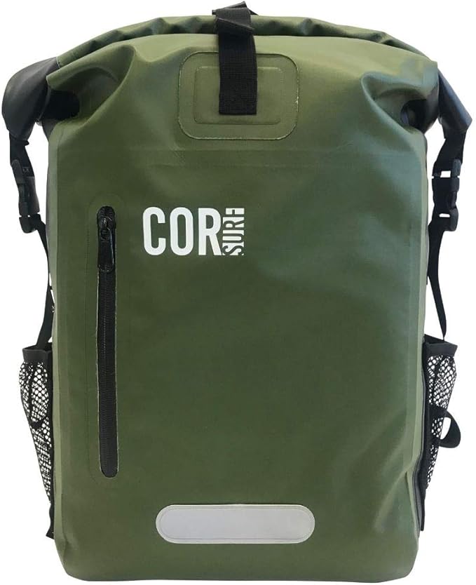 COR Surf 100% Waterproof Heavy Duty Backpack And Dry Backpack For Swimming, Boating Or Kayaking, Roll-top Design With Sonically Welded Seams And Padded Laptop Sleeve (40L, 21 x 15 x 8 Inches)