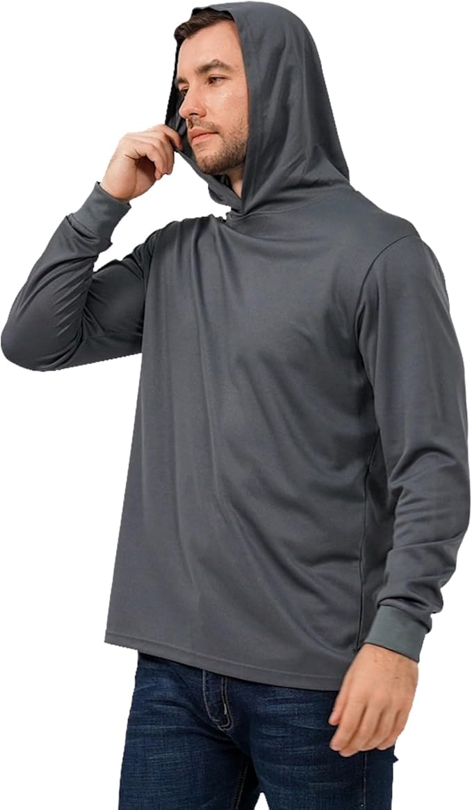 ProtectX High Visibility Sun Protection Lightweight Long Sleeve Hoodie, UPF 50+ Quick-Dry, SPF UV Shirt, Active Wear