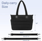 Tote Bag for Women Puffer Work Tote Handbag Large Quilted Nurse Bag with Zipper for Travel