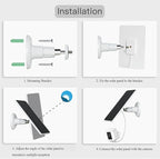 4-Pack 5W Solar Panels for Security Cameras with 360° Adjustable Mounting - IP65 Waterproof - 9.8 Ft Charging Cable - Micro USB & USB-C & DC3.5mm Ports