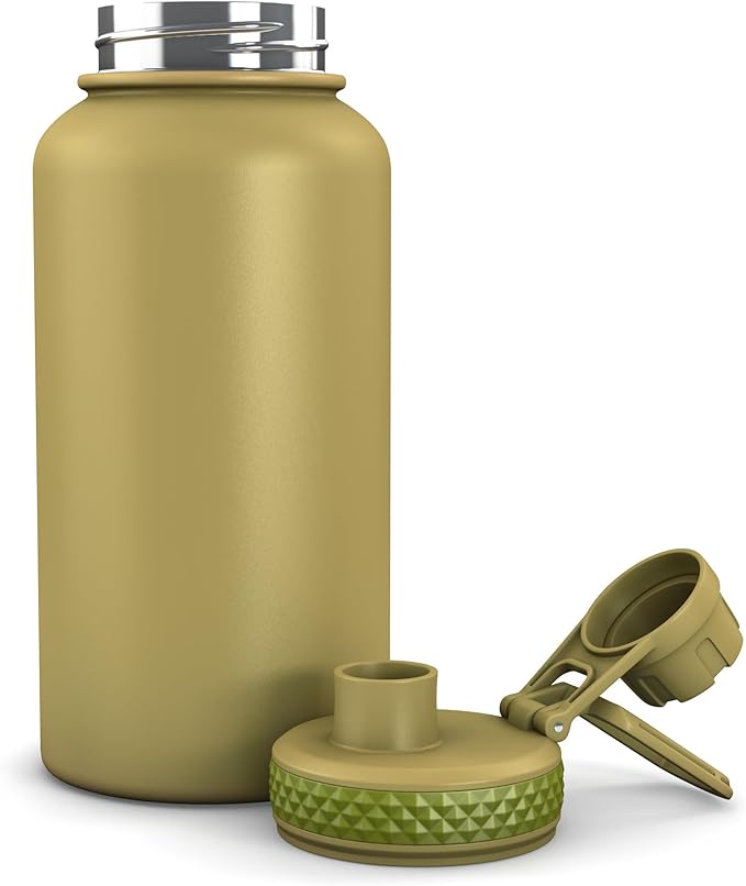 Combat Canteen - 32oz Insulated Water Bottle with Paracord Handle, Stainless Steel Water Jug with Rugged Pockets for Keys, Wallet & Phone - Woodland Camo