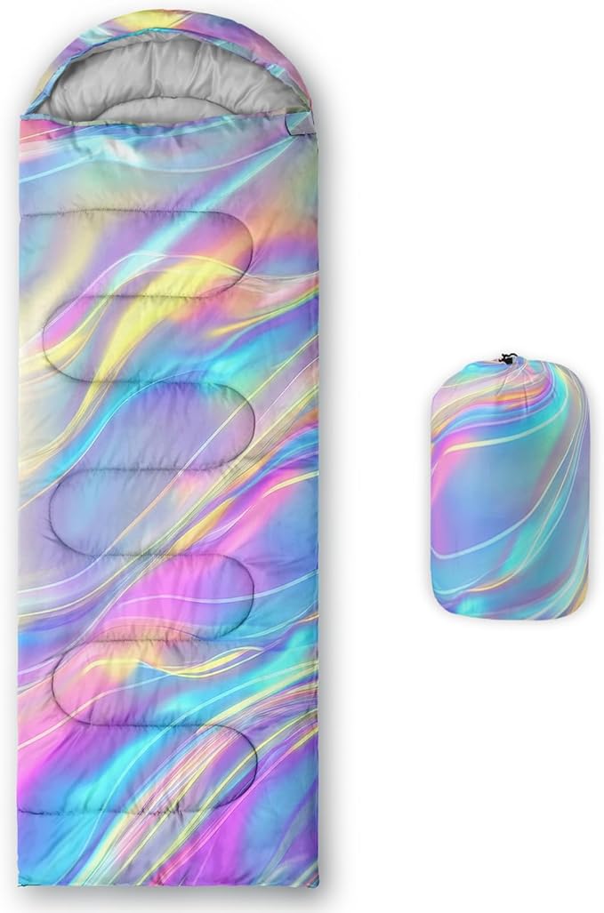 QOOMO Animals Camping Sleeping Bags,3 Season Warm & Cool Weather,Lightweight,Waterproof Sleeping Bags for Adults & Kids,Traveling,and Outdoors,Camping Gear Equipment