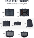 ECOHUB 7 Set Packing Cubes Tear-Resistant Luggage Packing Organizers with Number Icon for Travel Accessories Luggage Suitcase Machine Washable Packing Cubes (Dark blue)