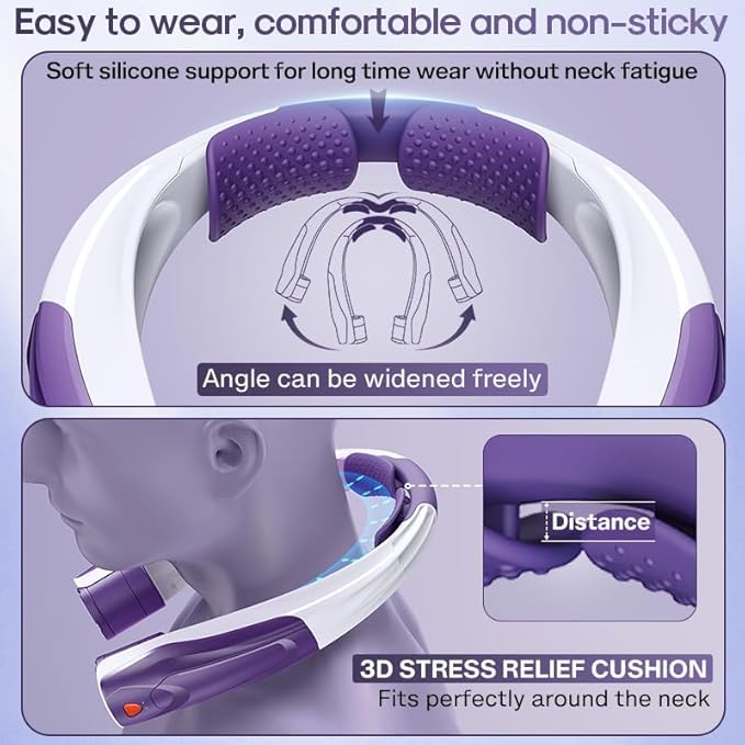 Neck Fan Rechargeable for Women: 6000mAh Battery Air Volume, 5S Fast Cooling Portable Personal Fan, 6 Speeds, No Hair Twisting - USB Quick Charge, Gift for Fashion Women, Bestie (Purple)