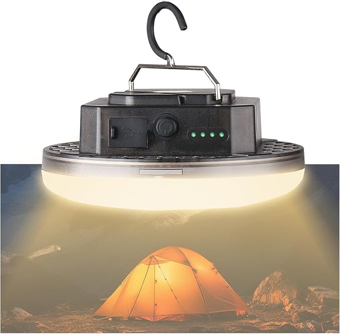12000mAh 4000LM Camping Lights 3 Color Lighting Modes Bright Rechargeable LED Lamp 40W Hanging Tent Lights IPX5 Waterproof,Magnet,Power Failure Emergency Survival Kits & Christmas Day Gift
