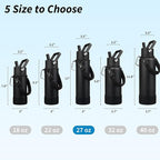 BJPKPK 27oz Insulated Water Bottles with 3 Lids, Paracord Handle & Non-slip Boot, Stainless Steel Metal Water Bottle with Straw, BPA Free Leak Proof Thermo, Tumblers,Black