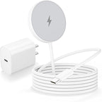 Magnetic Wireless Charger for iPhone, [Apple MFi Certified] 6FT Apple Mag-Safe Charger Cable Wireless Charging Pad with USB C Fast Charging Block Compatible with iPhone 17/Air/16/15/14/13/Pro Max/Plus