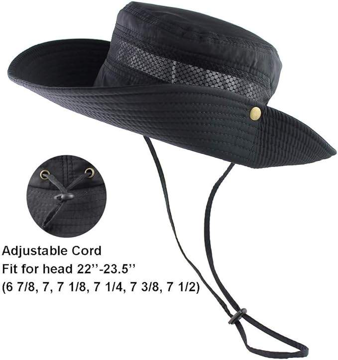 CAMOLAND Mens Fishing Hat Wide Large Brim Sun Hat with Outdoor UV Protection