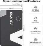 ATUVOS Blueooth Tracker Slim, Smart Air-Tag Wallet Card Ultra Thin 2 Packs Compatible with Apple Find My App (iOS Only), Item Locator for Luggage, Keys, Passport, Bags, IP67 Waterproof