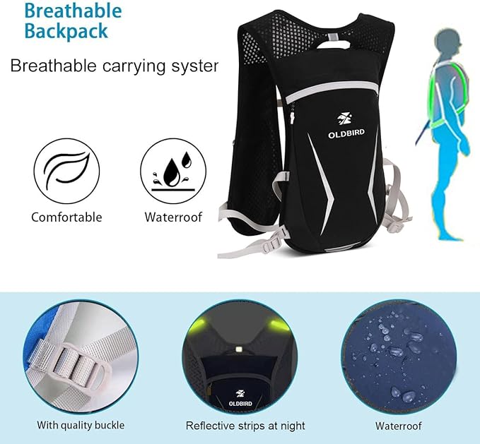 Lightweight Hydration Vest With 1.5L Water Bladder - Breathable Backpack for Running, Cycling, Hiking, Marathon - Men Women (0001 Purple)