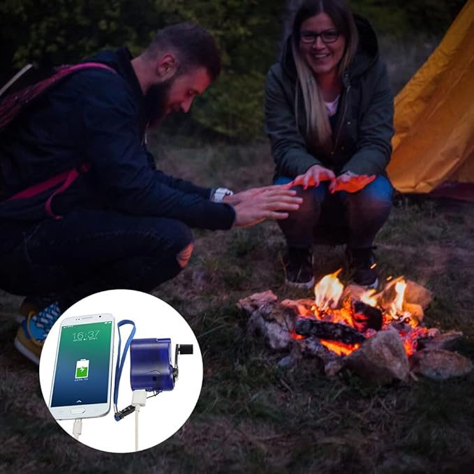 Hand Cranked Charger, USB Hand Crank Phone Charger Hand Power USB Charger for Outdoor Hiking Camping