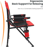 Camping Chair for Adults 350 LBS Support Camp Chair 2PCS with Breathable Mesh Back Fabric with Arm Rest Cup Holder and Portable Carrying Bag