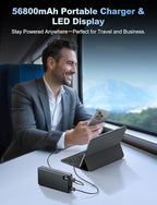 Portable Charger Power Bank 56800mAh Battery Pack-22.5W Fast Charging with USB C & LED Display, 3 Outputs High Capacity Portable Power Bank for iPhone 16/15/14/13 Series, Samsung, iPad etc