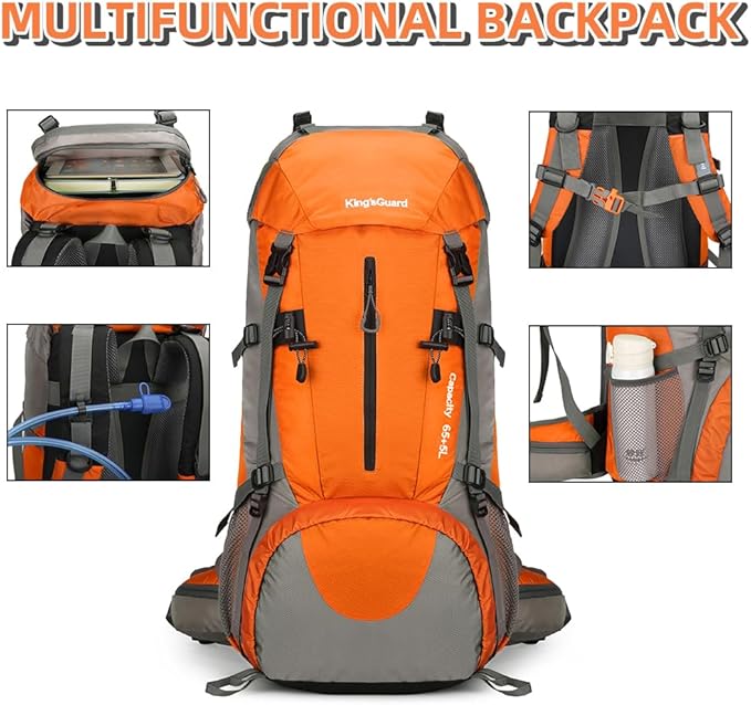 70L Camping Hiking Backpack with Rain Cover Waterproof Backpacking Backpack for Hiking Treeking Climbing Outdoor