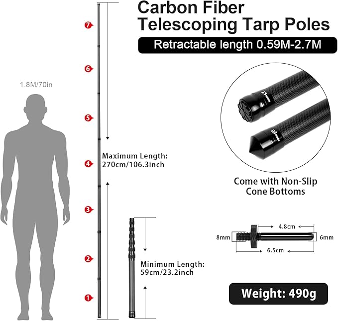 Carbon Fiber Tarp Pole