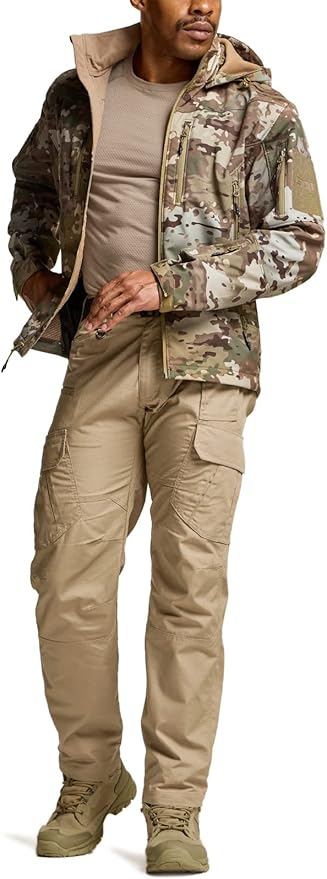 CQR Men's Tactical Pants, Water Resistant Ripstop Cargo Pants, Lightweight EDC Work Hiking Pants, Outdoor Apparel