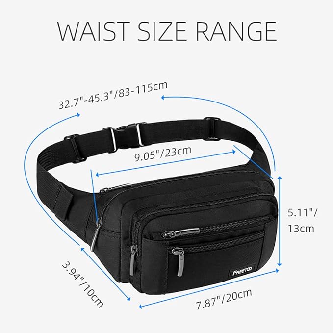 FREETOO Waist Pack Bag Fanny Pack for Men&Women Hip Bum Bag with Adjustable Strap for Outdoors Workout Traveling Casual Running Hiking Cycling