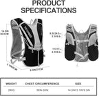 Hydration Pack Backpack，IX INOXTO Running Hydration Vest with 1.5L ( 50 oz) Water Bladder for Men Women，Lightweight Water Backpack for Hiking Cycling Climbing Camping