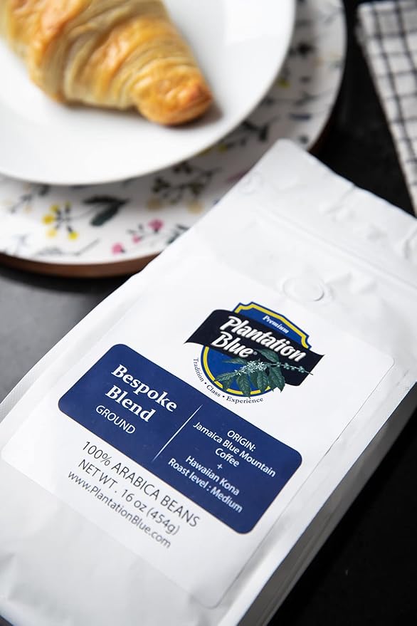 PREMIUM PLANTATION BLUE TRADITION CLASS EXPERIENCE Bespoke Blend of Blue Mountain & Kona Coffee Ground (1lb)