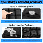Airplane Seat Cushion, Portable Air Pad with Built-in Pump for Long Flights & Car Rides, Inflatable Seat Cushion for Office,Travel & Hard Dining Chairs, Ergonomic Comfort Support(COLOR:Black)