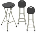 Goplus Folding Stool, 3 Pack 28 Inch Foldable Camping Seat for Adults with 550 lb Capacity, Portable Plastic Fold up Round Stool with Handle for Fishing Hiking Gardening BBQ