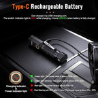 NICRON L71 Tactical Flashlights High Lumens Type-C Rechargeable Magnetic Flashlight 90 Degree Working Light, IP65 Waterproof 1800 Lumens LED 8 Modes Flashlights for Outdoor Camping Emergency