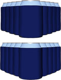 PartyPrints 100 Pack Navy Blue Blank Can Cooler Sleeves, Customizable Bulk Insulated Foam for Beer, Collapsible Plain Drink Holder, Cold Soda Insulator, 12oz Regular, 16oz Tall Cans
