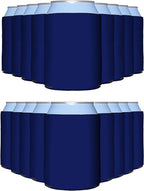 PartyPrints 100 Pack Navy Blue Blank Can Cooler Sleeves, Customizable Bulk Insulated Foam for Beer, Collapsible Plain Drink Holder, Cold Soda Insulator, 12oz Regular, 16oz Tall Cans