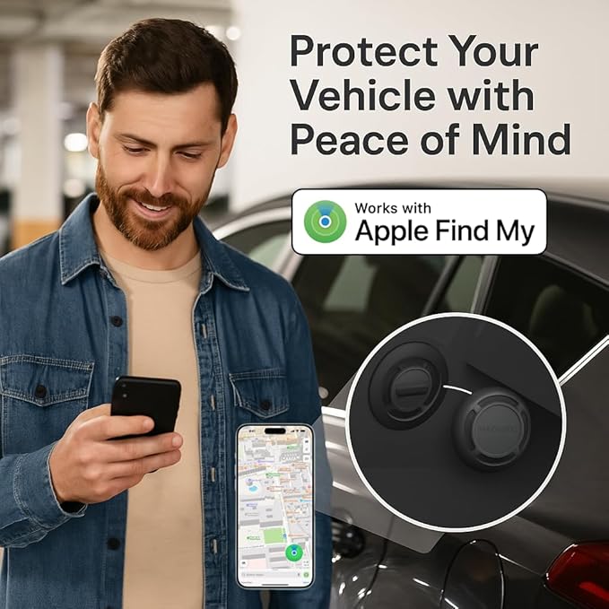 Magnetic Hidden GPS Tracker for Vehicles – 365 Days Battery Life, No Subscription, Car Tracker Device Hidden (iOS Tracker)