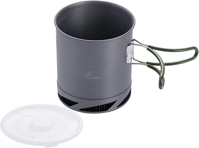 Fire-Maple Hard Anodised Aluminium Camping Pot with Folding Handle for Hiking Picnic with Heat Exchanger Cookware Camping Pans