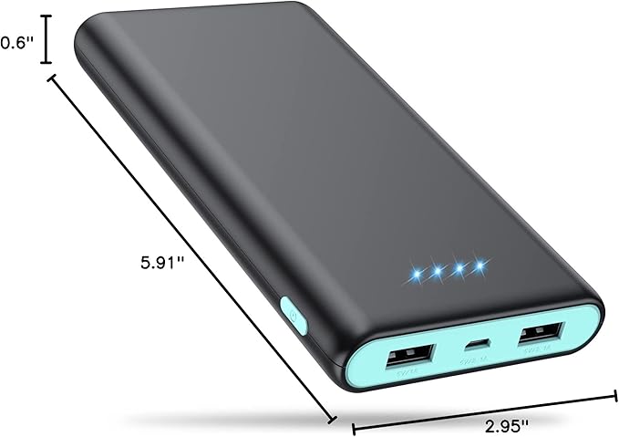 Portable Charger Power Bank 25,800mAh,5V/3A USB C in&Out Fast Phone Charging with Intelligent Smart IC,3 USB Port External Cell Phone Battery Pack Compatible with iPhone 16 15 14,GalaxyAndroid-Green