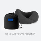 Ostrichpillow Go Neck Pillow, Travel Pillows for Airplanes, Premium Memory Foam Travel Pillow, 360º Ergonomic Design, Asymmetrical Sides, Travel Bag Included, Washable Modal Cover