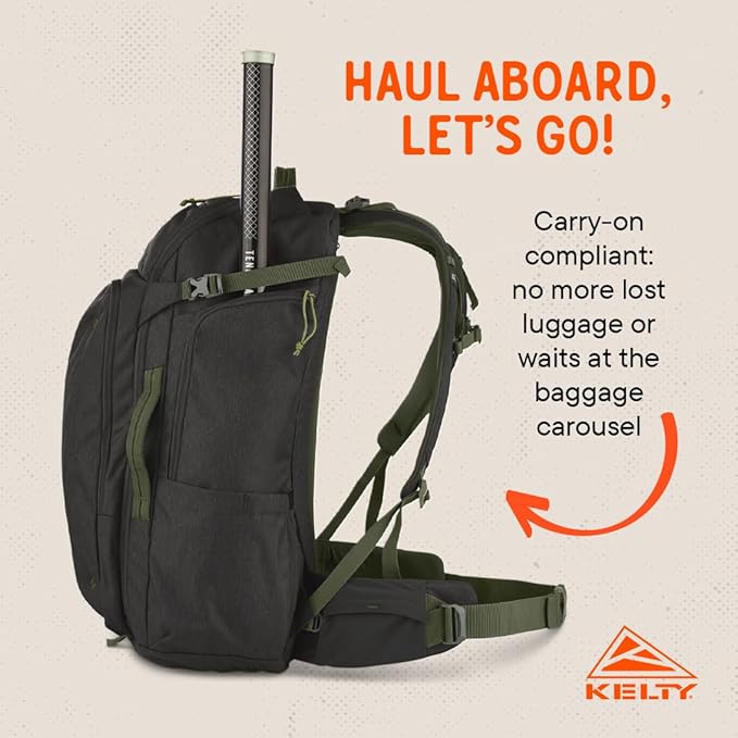 Kelty | Redwing Traveler Backpacks, Travel Pack for Adventure Travel | Burnt Olive & Black