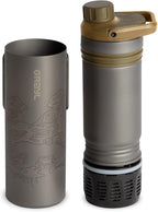 GRAYL UltraPress Titanium 16.9 oz Water Purifier & Filter Bottle for Hiking, Backpacking, Survival, Bushcraft, Travel (Coyote Brown)